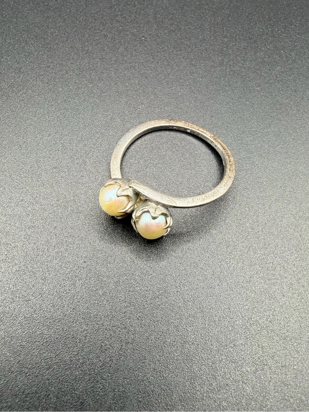 Vintage 925 Sterling Silver Pearl Claw Ring Size 7 Jewelry Womens Antique Style